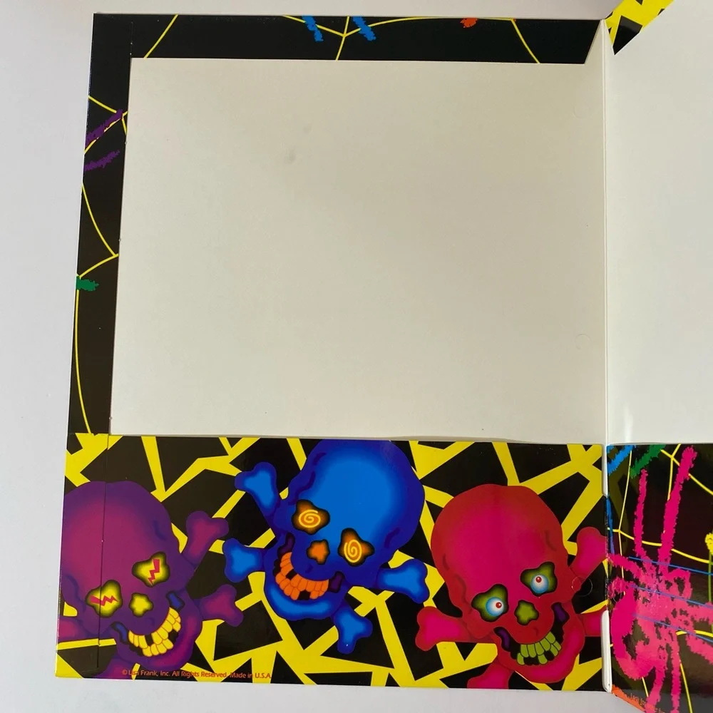 Vintage Lisa Frank Spiders & Skeletons 1 Spooky Folder